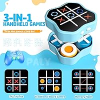 Vista 2 de Tic Tac Toe Game, 3-in-1 Electronic Handheld Games Console for Kids Memory Growth, Portable Puzzle Travel Games,Board Game for Kids and Adults