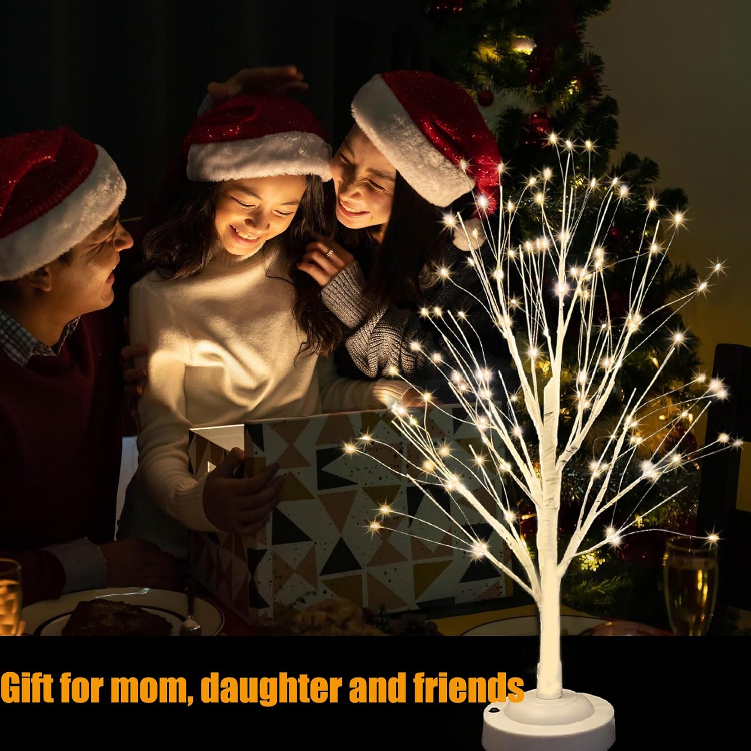 144 LED Birch Tree with Lights, USB/Battery Powered Warm White Artificial Tree Lamp, Mini Fairy Light Tree Tabletop Decor for Home Office Room Indoor, Christmas Wedding Party Festival - Image 4