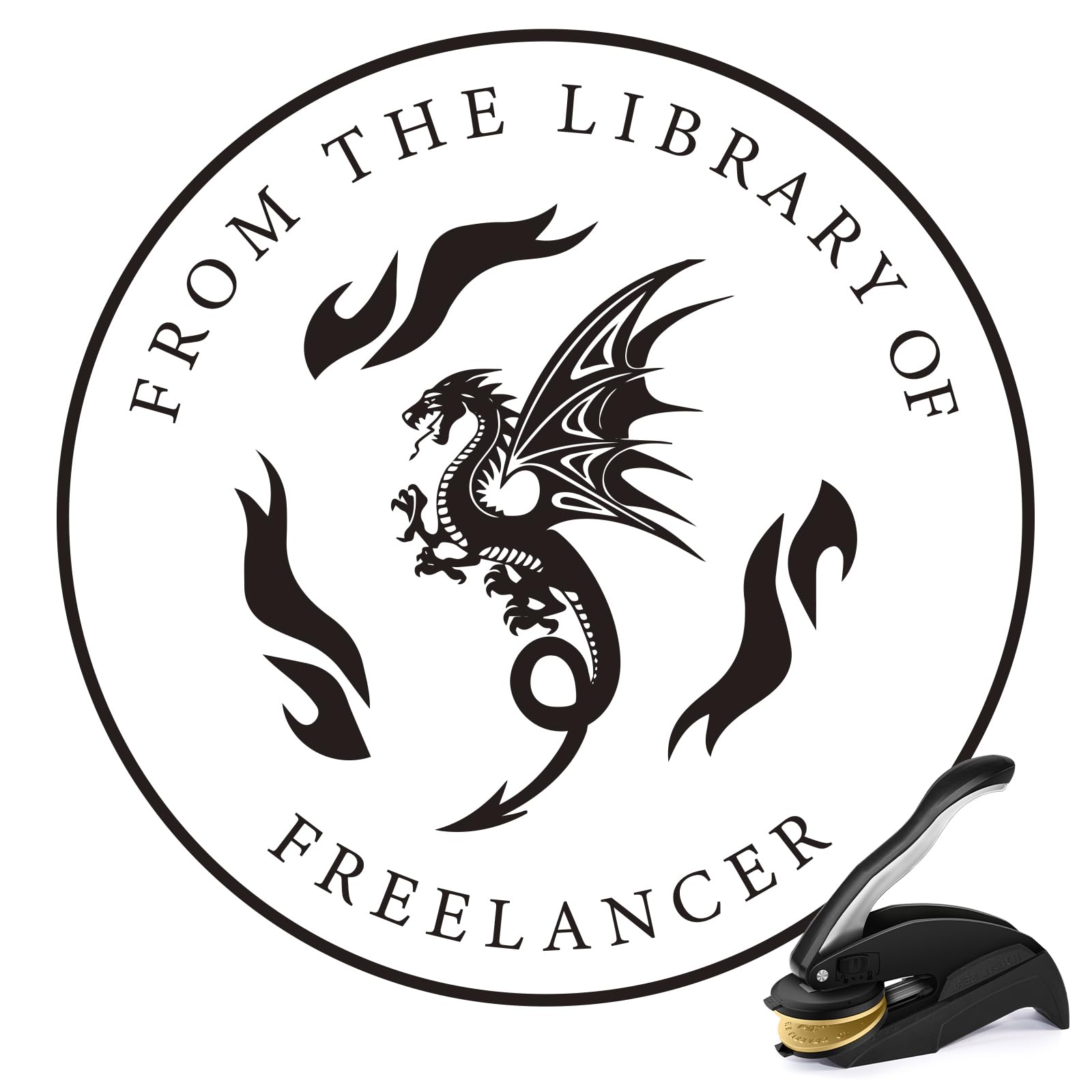 Personalized Book Embosser - Custom Library Stamp, Personal Gifts for Book Lovers, Readers, Teachers (Design-01) — image 1