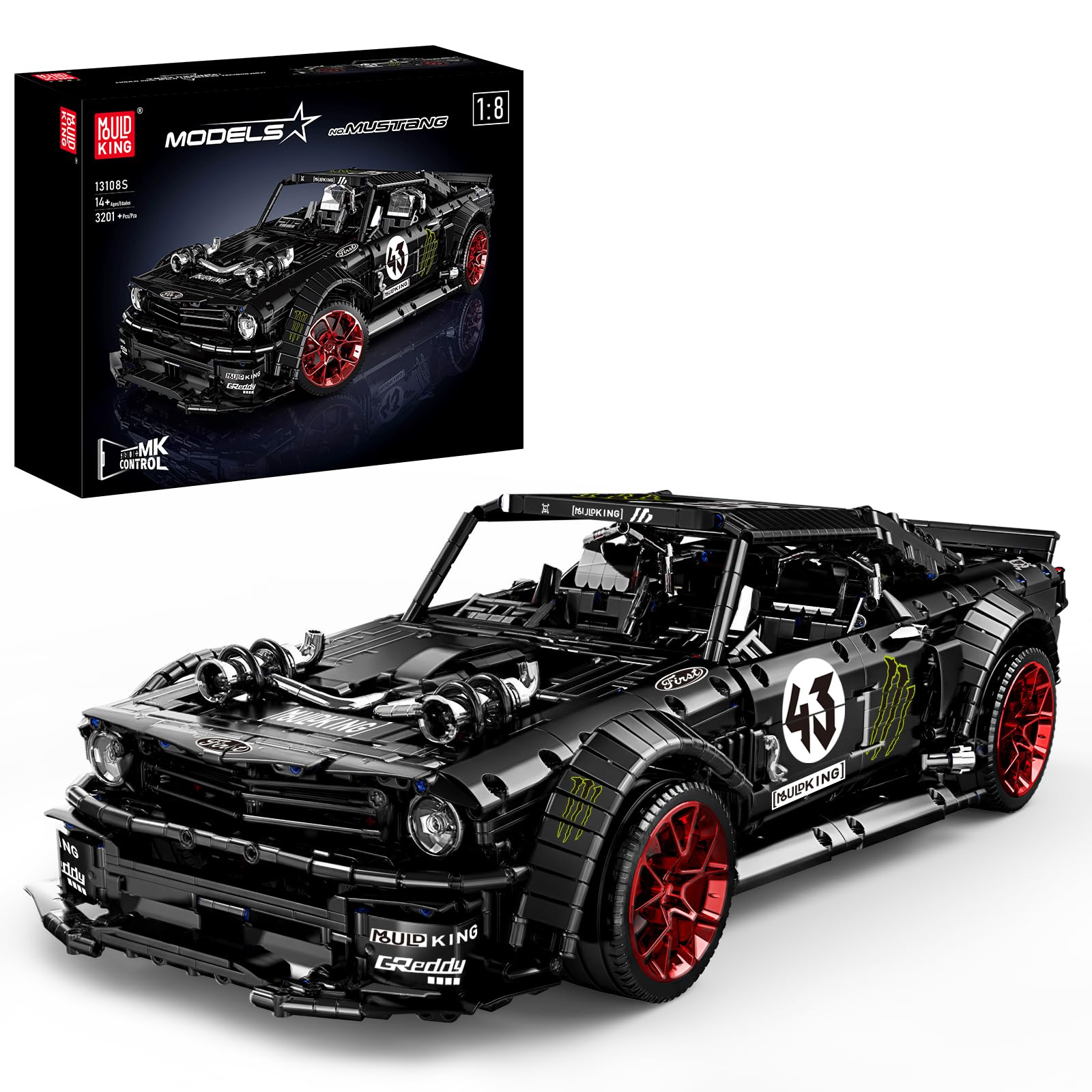 Mould King 13108 Technik Supercar Modell, Statisches Formel-Rennwagen Bausatz, Detailreiches Auto-Set für Erwachsene & Jugendliche ab 14 Jahren (3201 Teile)
