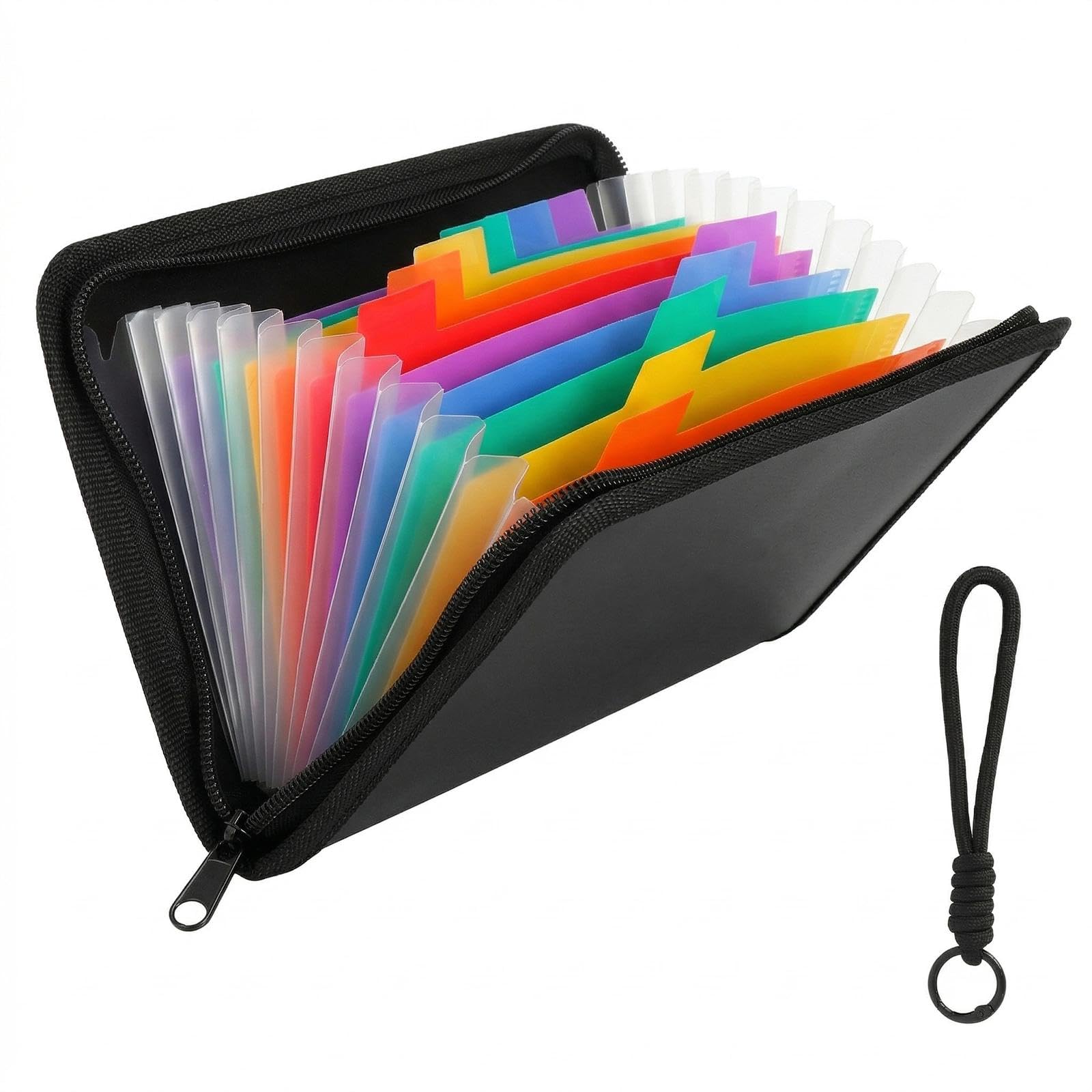 A6 Cartellina Portadocumenti con Chiusura Lampo, 13 Tasche Cartella E Impermeabile, per Documenti, Denaro, Passaporto, File Bancari E Contanti Banconote Assegni Fatture Coupon