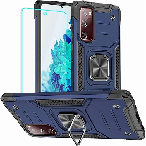 Miniatura 7 de Funda para Samsung S20 FE, Galaxy S20 FE 5G con protector de pantalla: grado militar giratorio de 360° con soporte giratorio a prueba de golpes
