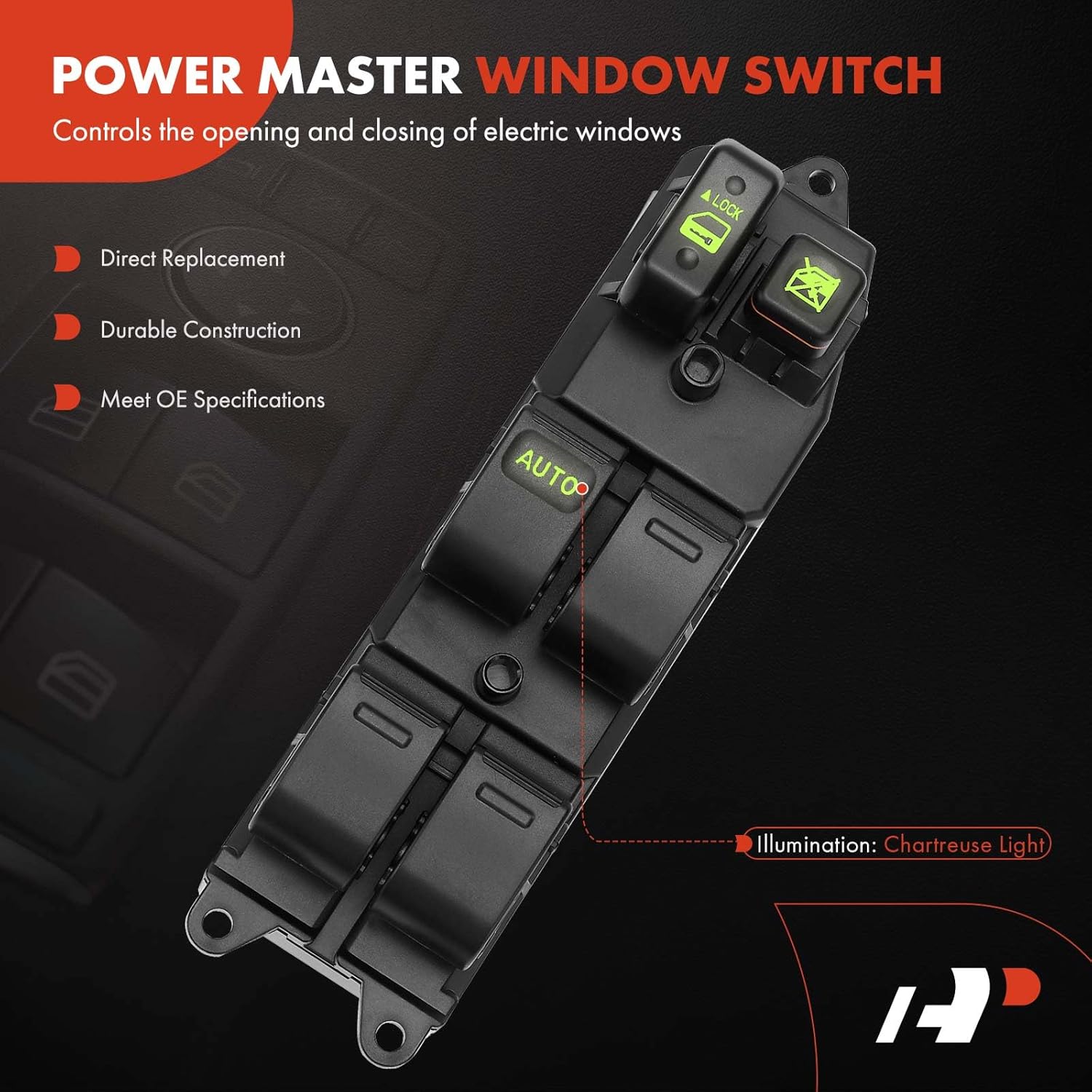 A-Premium Master Power Window Switch Compatible with Toyota Camry 2002-2006, Sienna 2004-2009 & Scion xA/xB 2004-2006, with 6 Button, Front Left Driver Side, Replace# 84820AE012