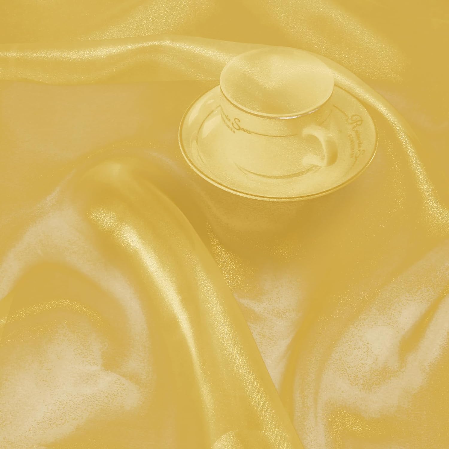 Manyshofu Gold Organza Fabric by The Yard - 60 Inch Wide, 10 Yard Soft Sheer Fabric Silky Organza Tulle Fabrics Chiffon Fabrics for DIY Wedding Dress Bridal Decorations Fashion Craft