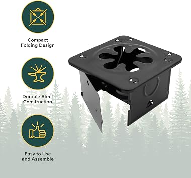 Coghlan's Portable Folding Camp Stove Compact, Lightweight Steel Cooking Stove for Camping, Backpacking, Hiking, or Emergency Use Uses Canned Heat or Fuel Tablets, Black