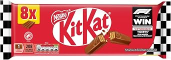 KitKat F1 4 Finger Milk Chocolate Biscuit Bar 8 Pack Multipack 332g, 8 Bars x 41.5g