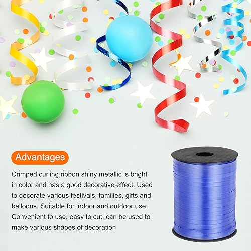 Miniatura 3 de PATIKIL Cinta rizadora de 500 yardas, cuerda metálica de 316 pulgadas para decoración de fiestas, envoltura de regalos, manualidades, azul aguamarina