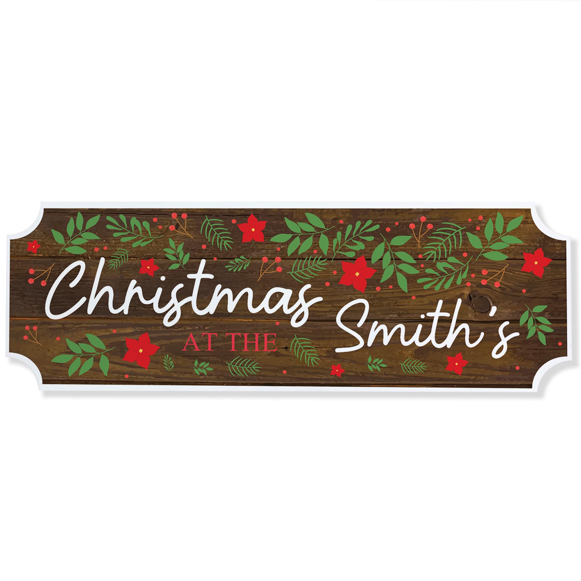Red Ocean Novelty First Christmas New Home Personalised Christmas at the 'Surname' Welcome Plaque Decoration For Family Couple New Home Keepsake