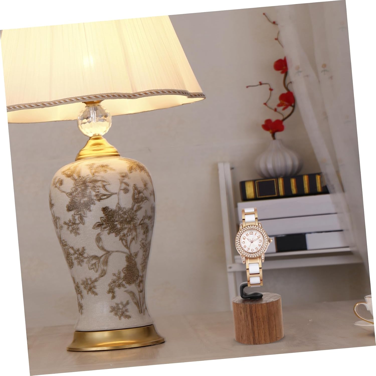 2pcs Creative Wood Base Watch Display Stand Detachable High Type Watch Storage Holder for Men and Women for Desktop and Easy Portability