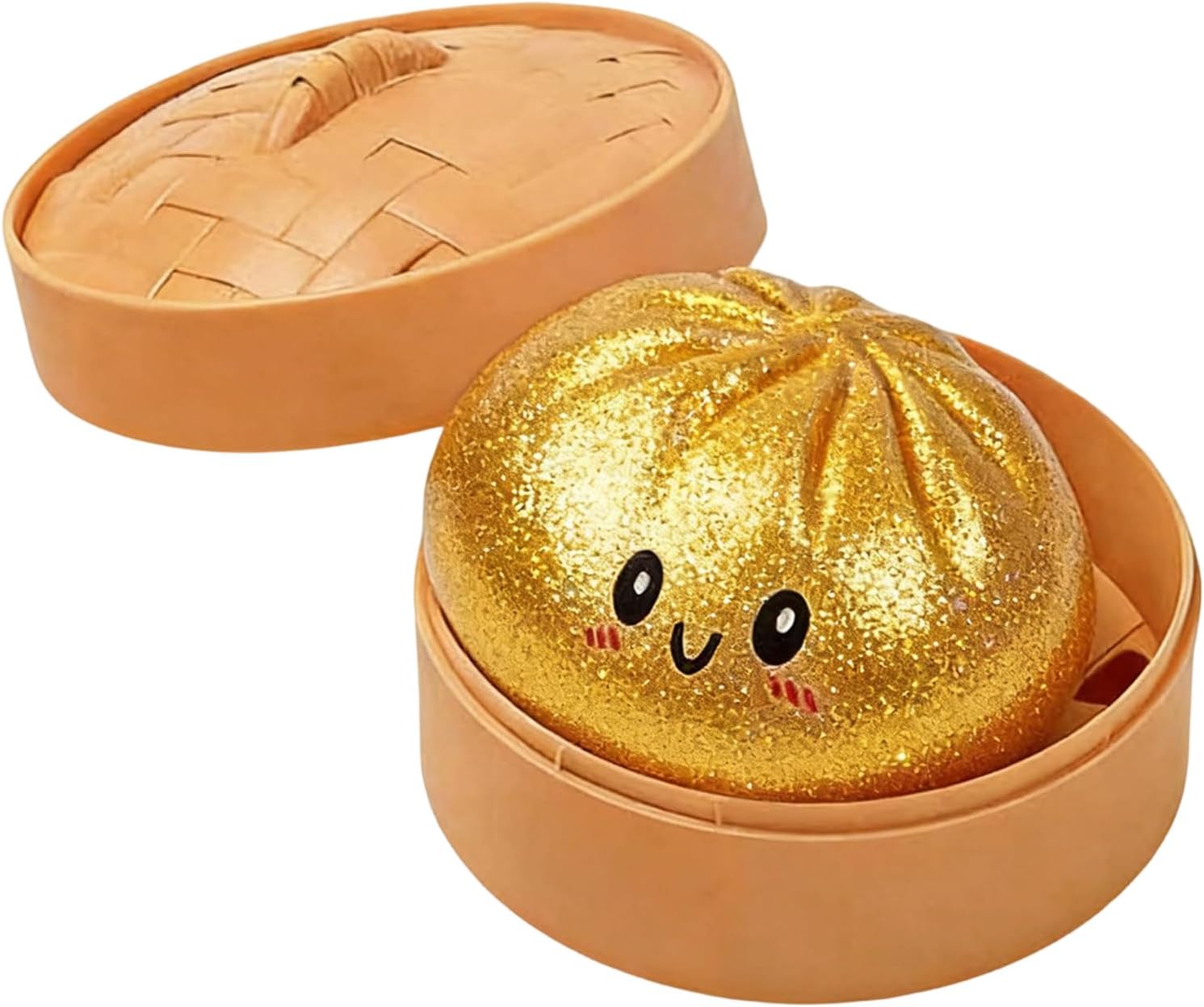 Giant Glitter Dumpling | Squishys Dumpling Stress Balls, Steamer Bun Design Squeeze Dough Ball | Stress Fidget Sensory Toy, For Adults Kids