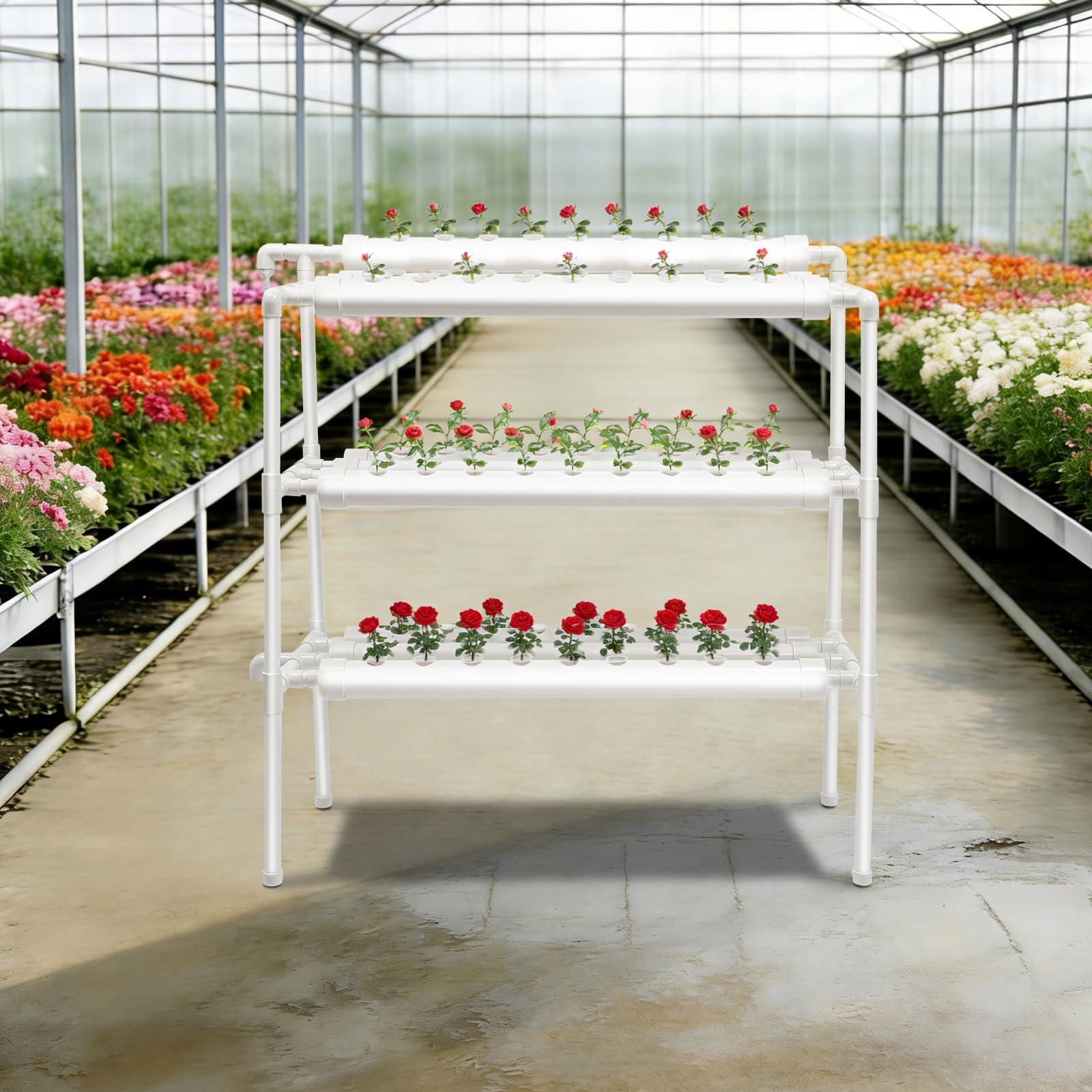 Hydroponics Wachsendes System, 3 Schicht 90 Löcher Hydroponic Site Grow Kit