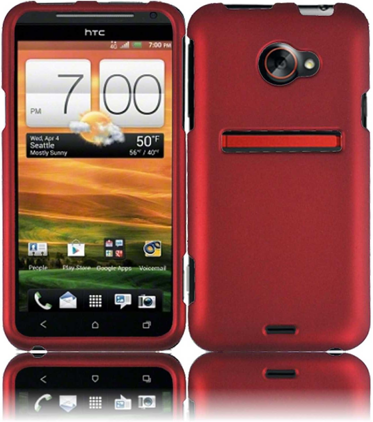 Red Hard Case Cover for HTC Evo 4G LTE