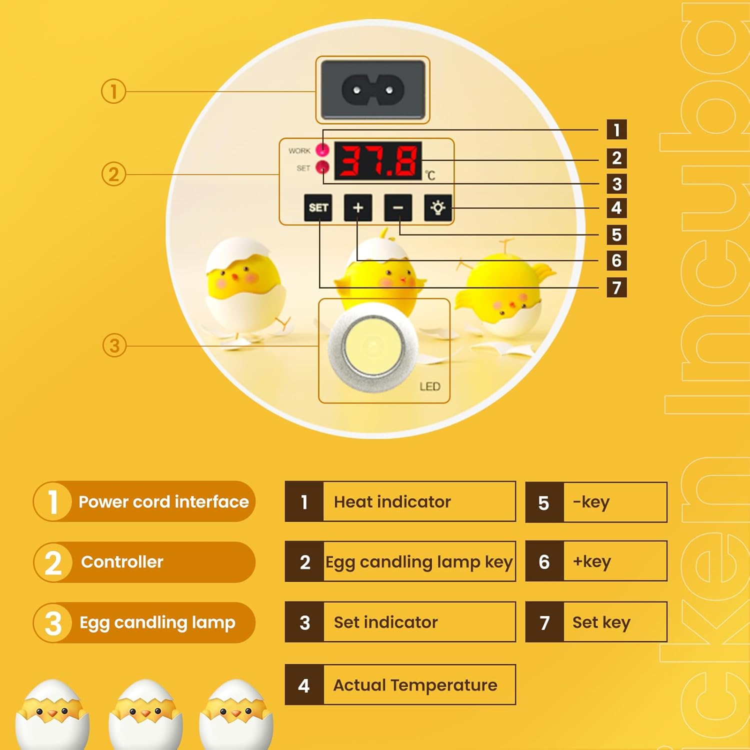 8 Egg Incubators for Hatching Eggs, Incubator for Chicken Eggs 360 Degree View, Automatic Egg Turner and Egg Candler, Farm Poultry Egg Incubators for Chicken Duck Goose Quails Eggs