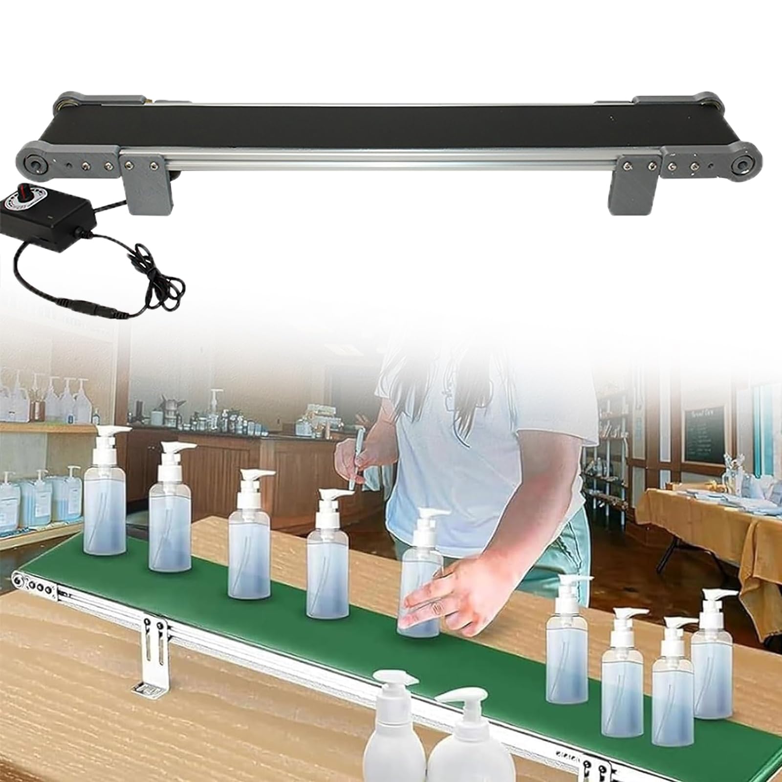 MObyat Cinta Transportadora Mesa PVC Eléctrica, Cinta Transportadora Pequeña En Línea, Tamaño Regulación Velocidad Única/Cinta 8cm / Velocidad 0-40m / MIN/Capacidad De Carga De Aproximadamente 1kg