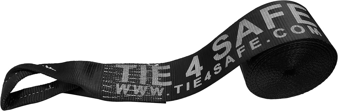 Black 4 x 30' Twisted Loop Winch Strap - 1-Pack