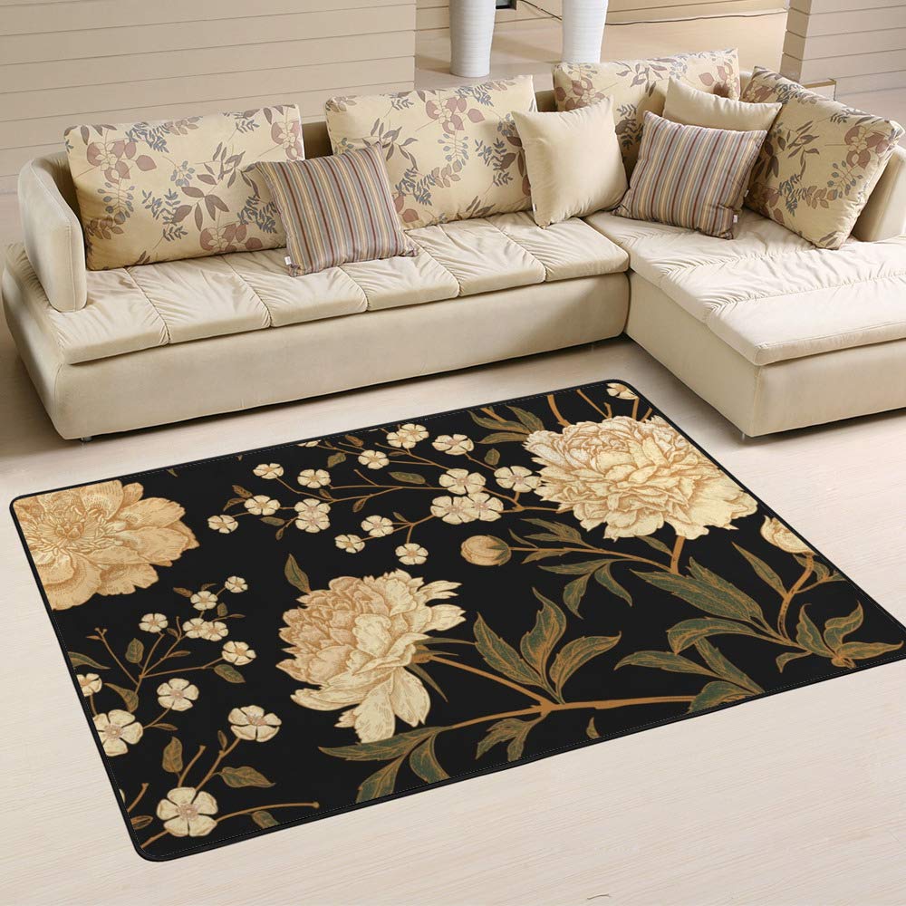 Tapis floral vintage Ruchen : l'élégance du style oriental