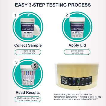 Identify Health 12 Panel Urine Drug Test Cup with TCA - 100 Pack