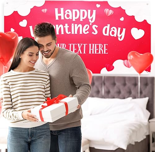 Miniatura 113 de Cartel de fondo personalizado para el día de San Valentín, decoración de San Valentín, letrero de vinilo con texto en inglés "Be My Valentine