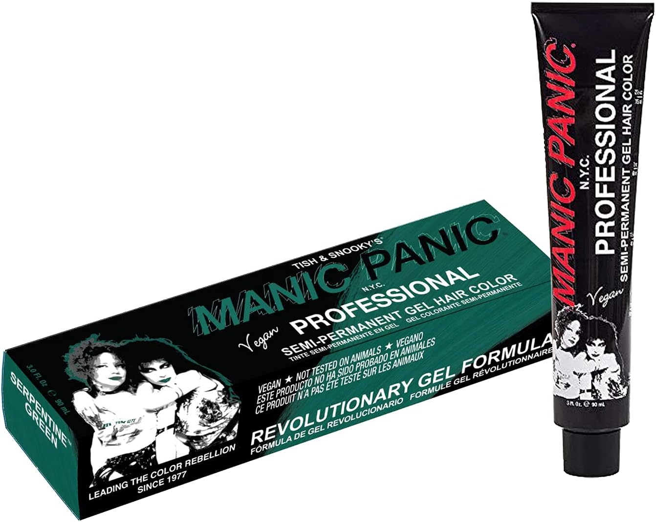 Professional Color Serpentine Green - Medium True Green Semi Permanent Gel Hair Dye - Lasts Through 40+ Washes - No Developer Required (3oz)