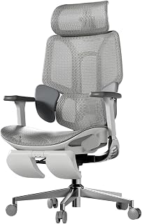 Hbada E3 Air Ergonomic Office Chair, Office Chair - with 3-Zone Dynamic Lumbar Support, 3D Adjustable Headrest, 4D Adjustable Armrests, Swivel, Grey
