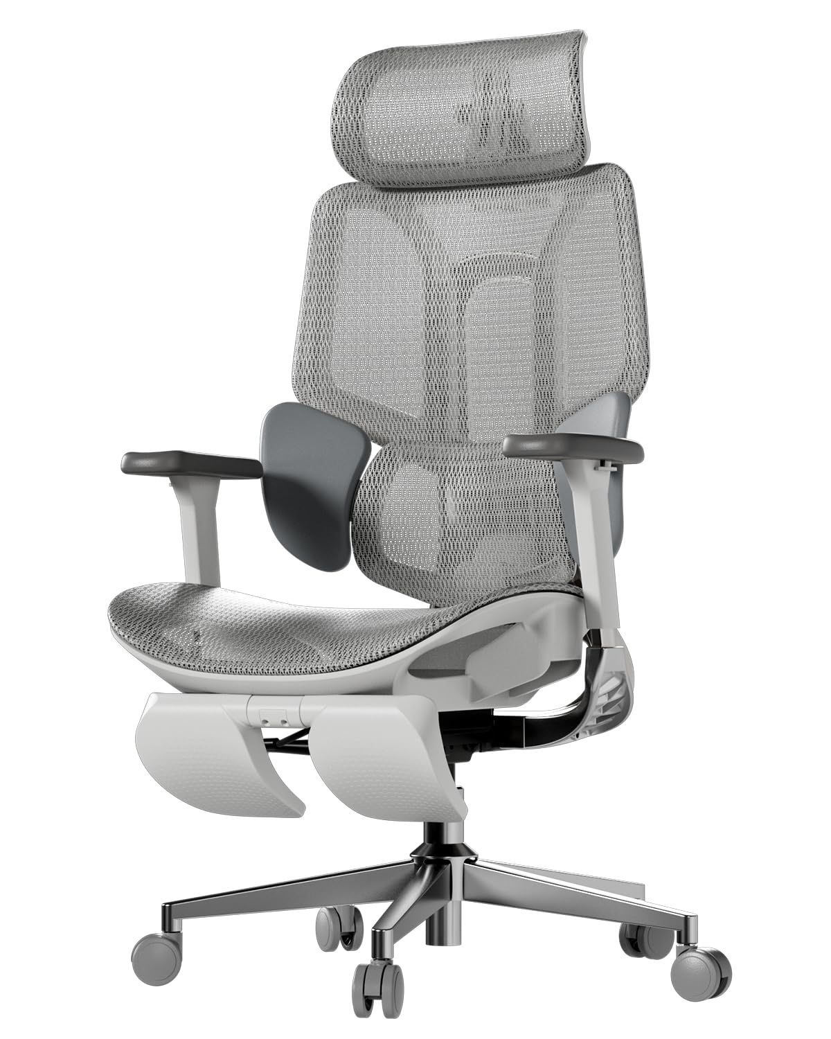 Hbada E3 Air Ergonomic Office Chair, Office Chair - with 3-Zone Dynamic Lumbar Support, 3D Adjustable Headrest, 4D Adjustable Armrests, Swivel, Grey