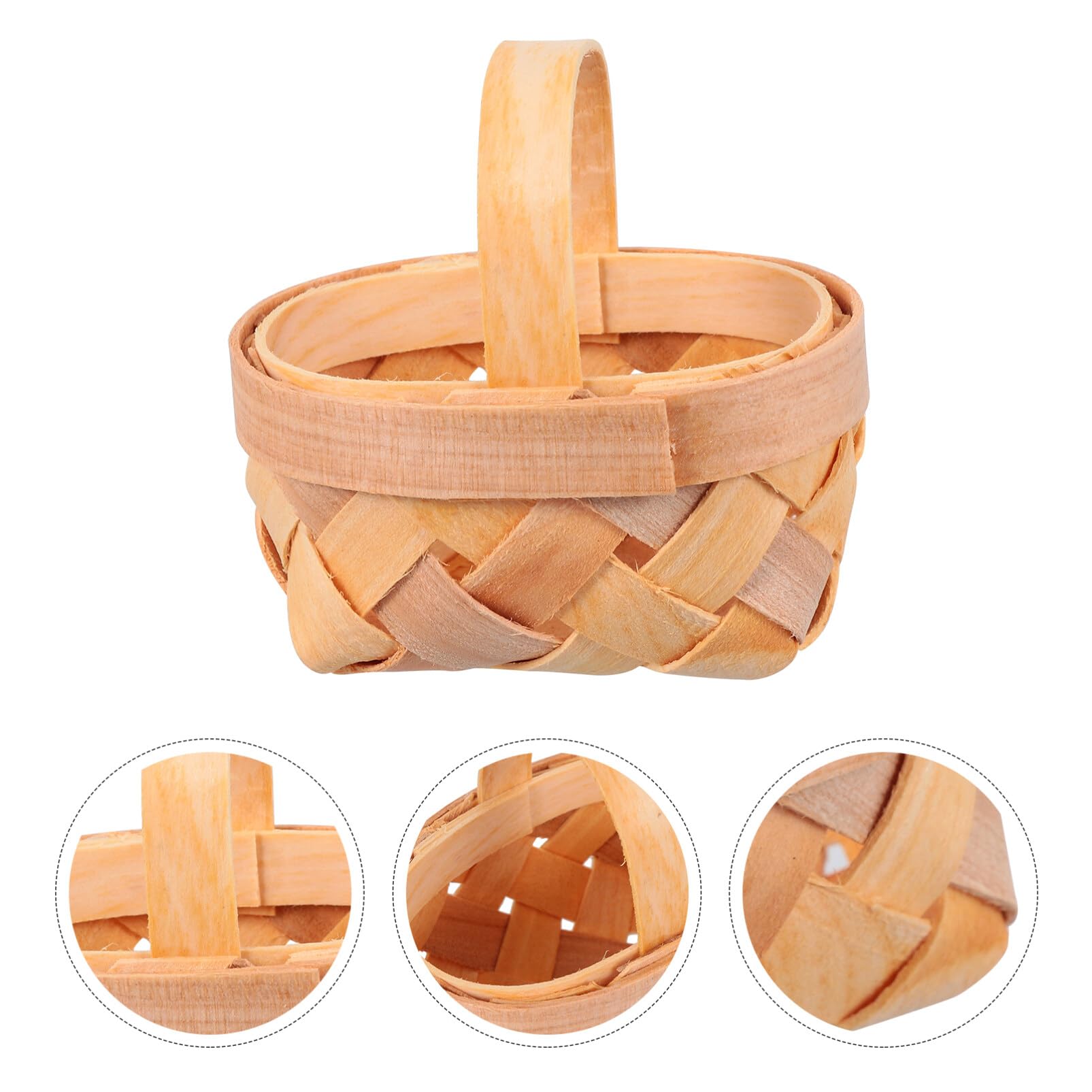 Yardwe Mini-Körbe Set – 12 Stück, Geflochten Mit Griffen, Holzoptik – Perfekt Für Deko, Geschenke, Party Oder Bauernhaus-Stil