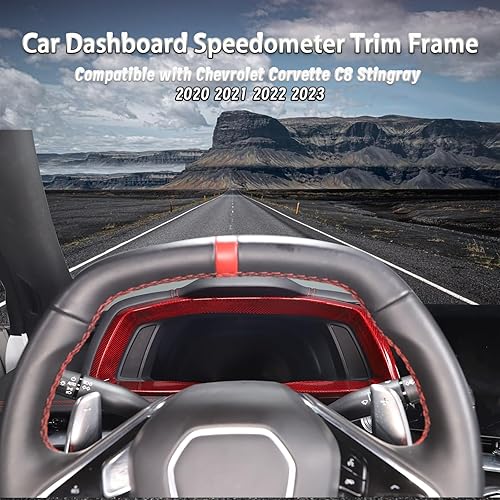 Miniatura 2 de Marco de panel de salpicadero compatible con Chevrolet Corvette C8 Stingray 2020-2023 100% fibra de carbono real, 1 pieza de accesorios de marco