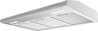 CIARRA Under Cabinet Range Hood 30 inch Vent Hood for Kitchen with 3 Speed Exhaust Fan, Ducted and Ductless, Stainless Steel