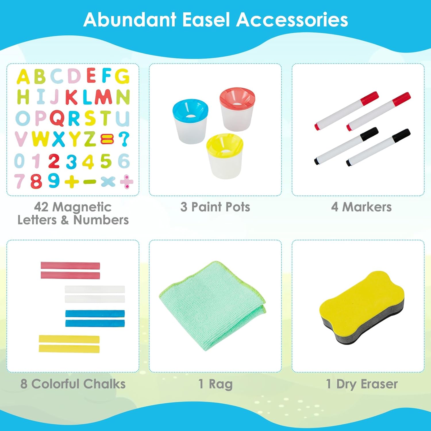 Costzon Easel for Kids, All in 1 Double Sided Wooden Art Easel w/Magnetic Chalkboard, Whiteboard, Paper Roll, Storage Tray & Bag, Letters & Numbers Magnets, Height Adjustable Toddler Easel