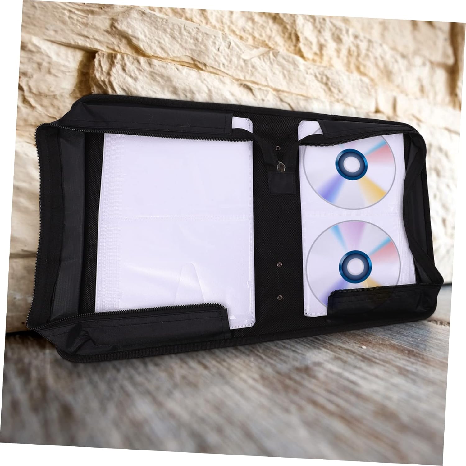 MERRYHAPY 2pcs Large Capacity Cd Binder Case Cd Albums Storage Bag Disc Storage Case Pouch DVD Organizer