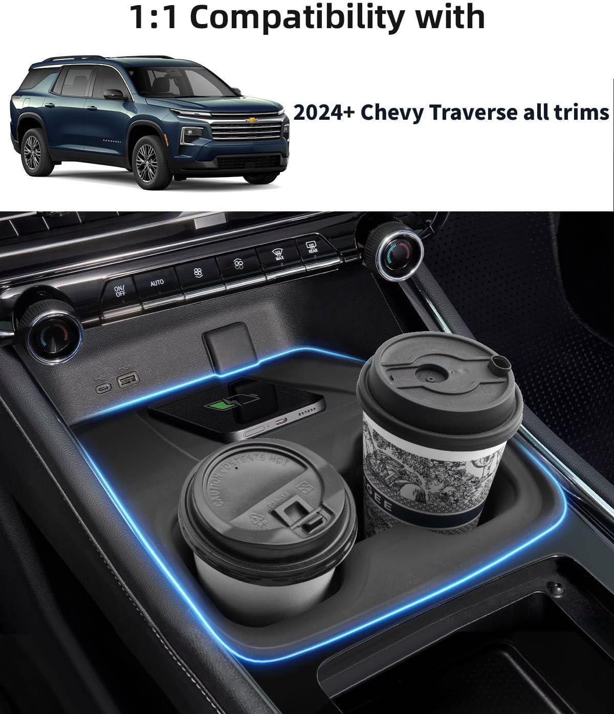 Center Console Organizer for 2024–2026 2027 Chevy Traverse image 2