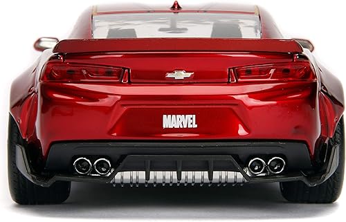 Miniatura 6 de Jada Toys Marvel Iron Man y Chevy Camaro 2016 coche fundido a presión, vehículo a escala de 1:24 y figura de metal de colección de 2.75 pulgadas