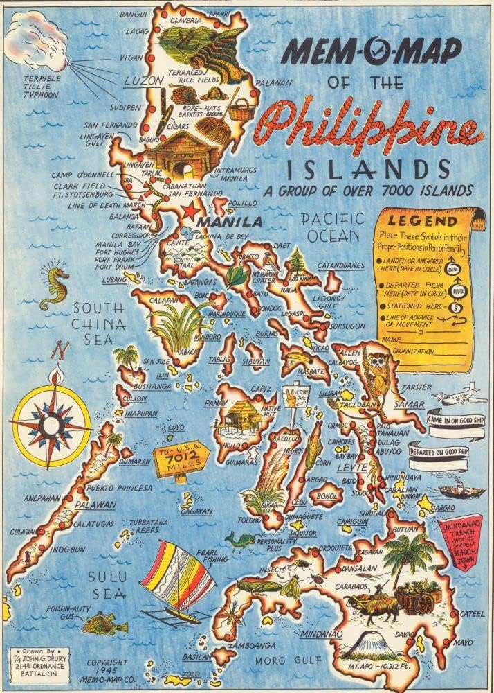 1945 Map of The Philippines | 1000 Piece Adult Jigsaw Puzzle - Jigsaw Games for Adults - Philippines Puzzle map 1000 Pieces