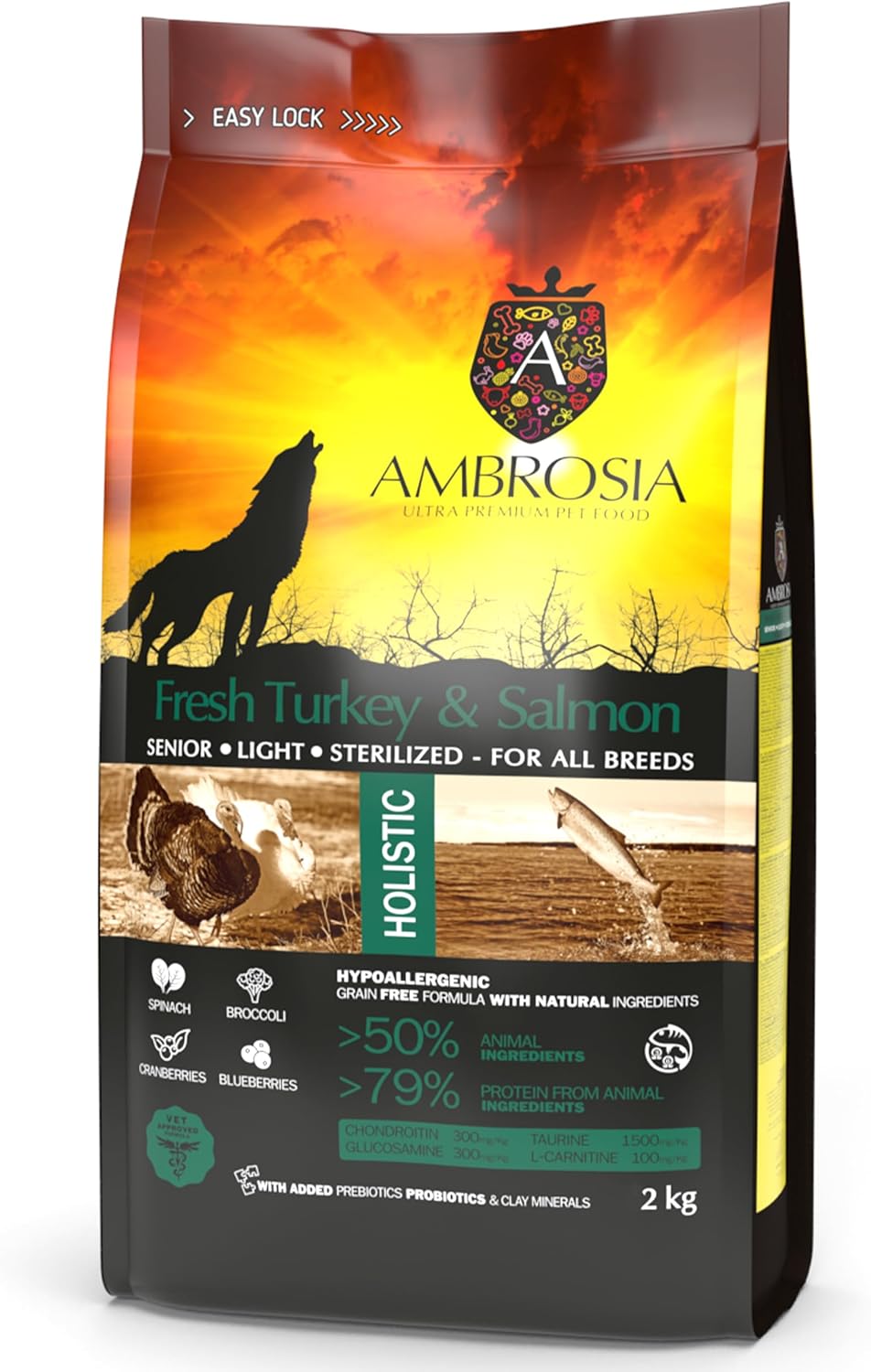 Senior Dry Dog Food by Ambrosia Ultra Premium Pet Food® 2kg Grain