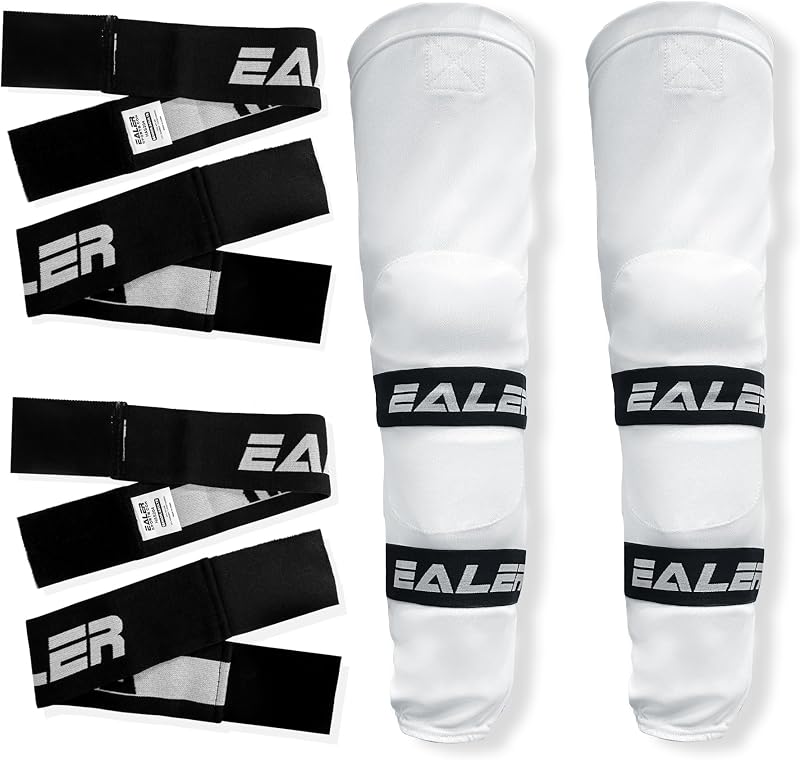 EALER Heavy Duty Hockey Shin Straps for Easy Use (Black)