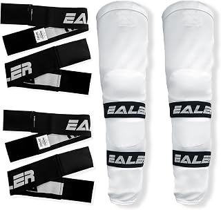EALER Heavy Duty Hockey Shin Straps for Easy Use (Black)