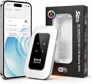 5G WiFi Hotspot Mobile WiFi Device | Wireless Router, 300Mbps, LTE CAT4, SIM Card Slot, Travel Camping Motorhome