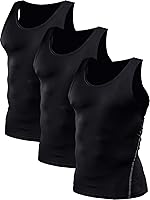 NELEUS Men's 3 Pack Compression Tank Tops - Moisture-Wicking Athletic Base Layer for Running, Gym & Sports