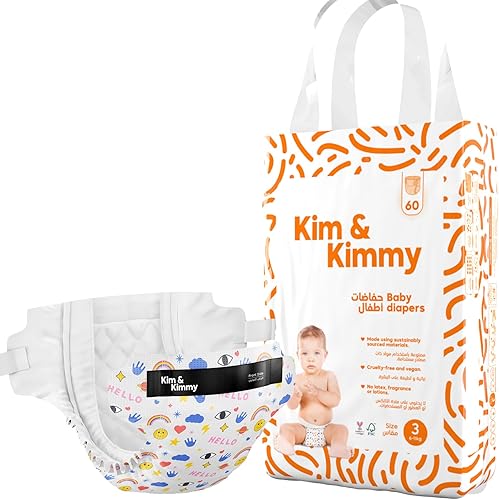 Miniatura 29 de Kim & Kimmy Pañales ecológicos, recién nacidos, hasta 11 libras, 32 pañales – Protección contra fugas de 12 horas, sin erupciones, hipoalergénicos –