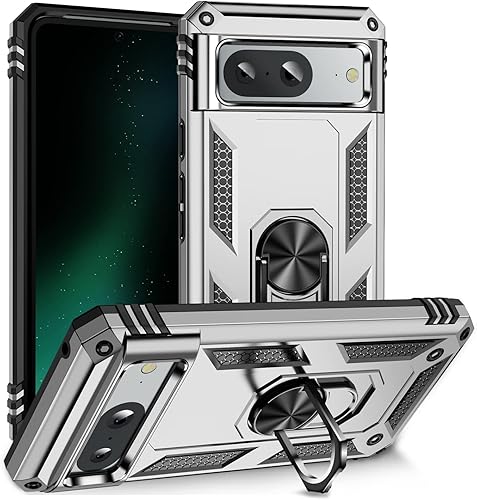 Vista 53 de Korecase Funda para teléfono para Google Pixel 6 Pro de servicio pesado resistente de cuerpo completo a prueba de golpes con anillo para dedo