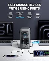 Vista 3 de Anker SOLIX C200 DC Power Bank Station and 60W Solar Panel, 192Wh Portable Power Station, LiFePO4 Battery, 200W Solar Generator, For Outdoor