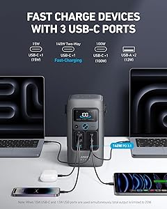 Anker SOLIX C200 DC Power Bank Station and 60W Solar Panel, 192Wh Portable Power Station, LiFePO4 Battery, 200W Solar Generator, For Outdoor, Camping, Traveling, and Emergencies