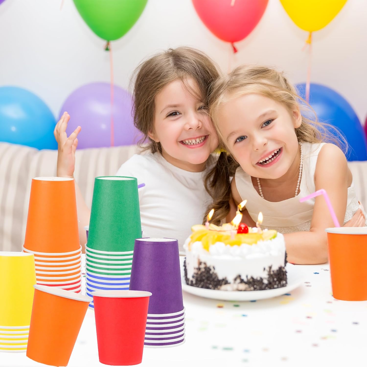 120-Pack 9 Oz Colored Paper Cups, Disposable Colorful Paper Cups, Suitable For Mini Paper Party Cups, Birthday Cups, Coffee, Holiday Parties, Diy, Office Drinking Cups (Multi-Color) - Image 4