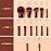 Jessup Full Makeup Brushes Set 13pcs, Professional Vegan Foundation Powder Contour Blush Highlight Eyeshadow Blending Concealer Spoolie EyeLiner Brush, Phantom Black T300