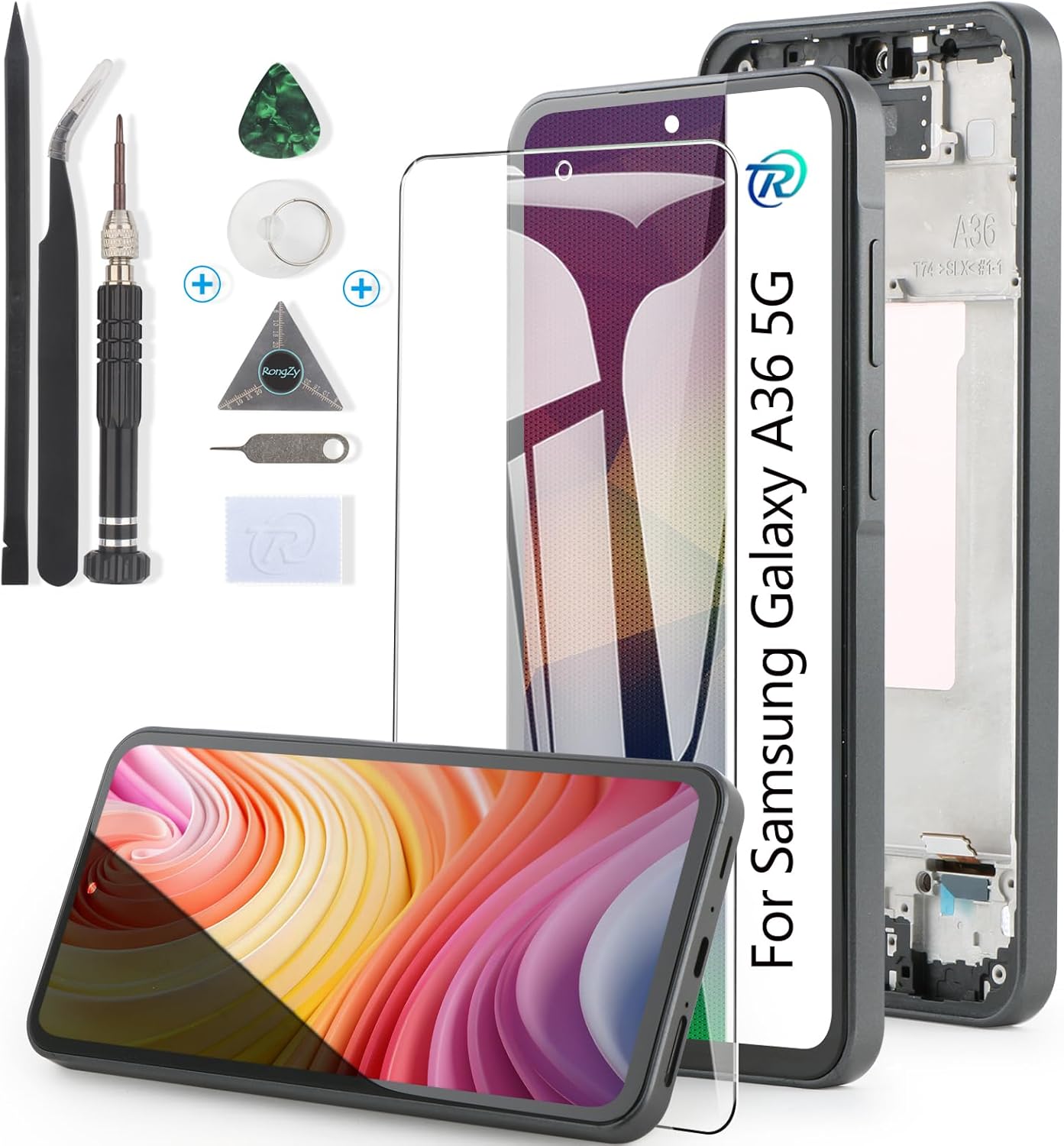 YWLRONG for Samsung Galaxy A36 5G/A366U Incell Screen Replacement for Samsung A36 5G LCD Display Touch Screen Digitizer Assembly Replacement with Tools（with Frame）