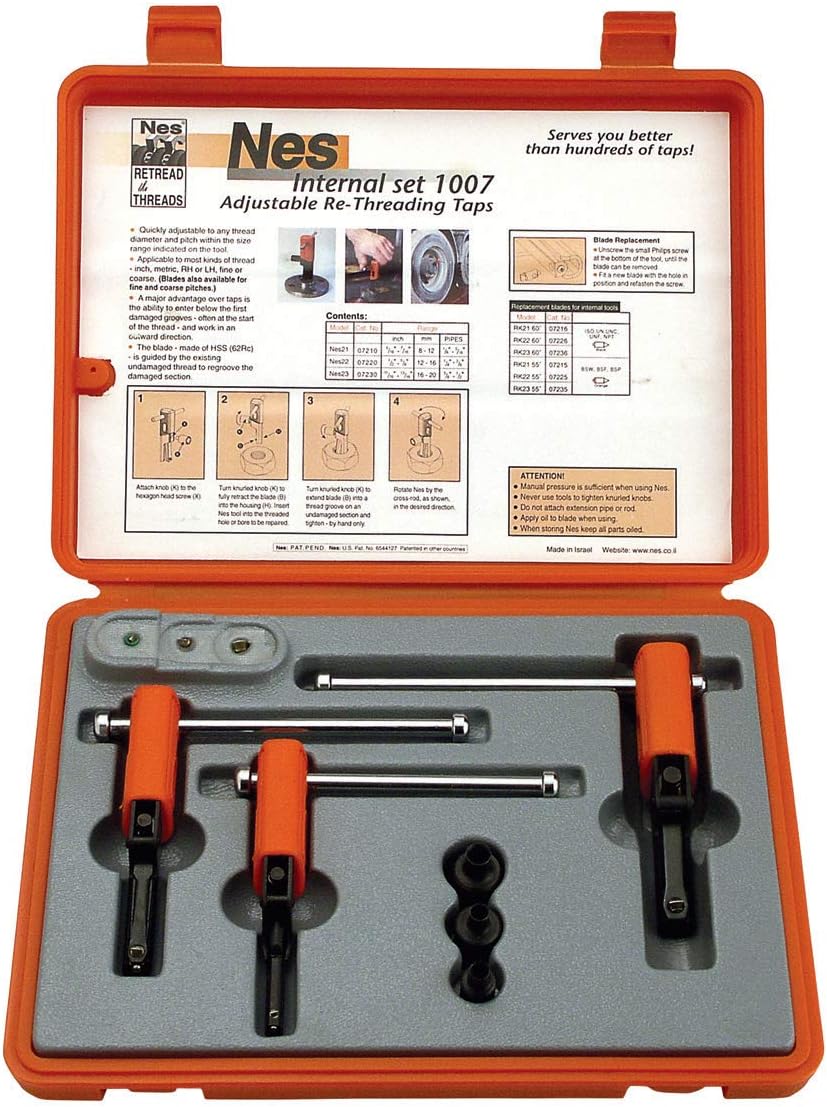Nes Internal Thread Repair Kit, 5/16" to 1 1/4", 4-Piece, NES1008