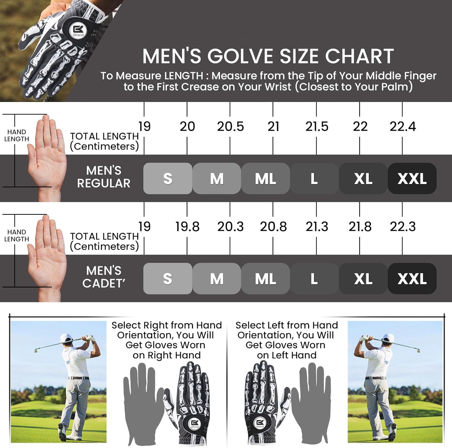 Golf Gloves Men Right Handed Golfer Left Hand Leather Stylish Value 2 Pack with Ball Marker, Mens Golf Glove All Weather Grip, Size Small Medium ML Large XL - Image 6