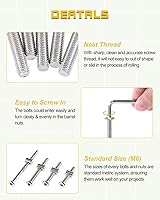 Vista 5 de Kit de Reemplazo de Herrajes para Cunas - Juego de 28 Pernos para Marco de Cama Infantil & Juego de Tuercas de Barril, Tornillos de Cabeza Hexagonal