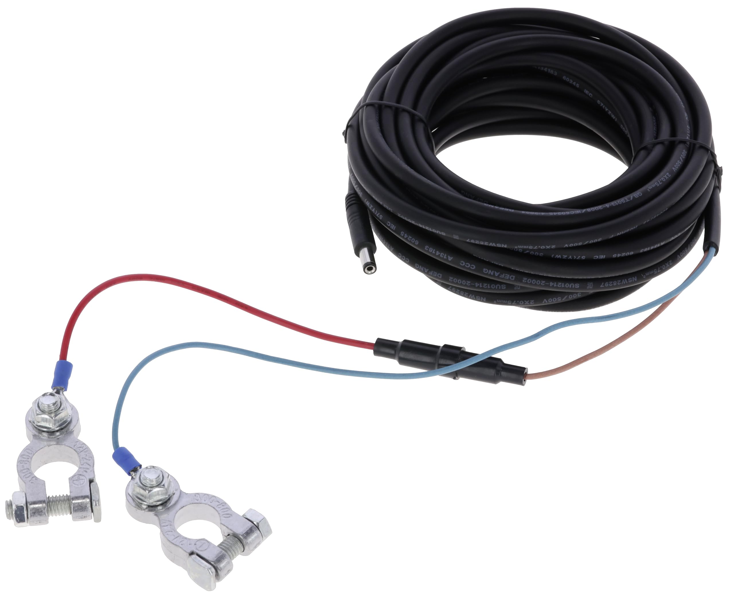 Kerbl Batteriekabel Klinkenstecker, +/- Schraubklemmen, 8 m, Zubehör für Batterien, für den Tierbedarf, 70619