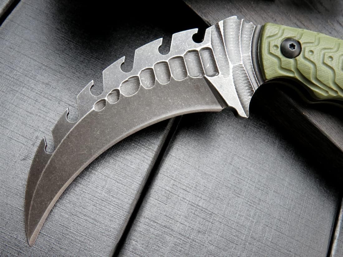 Gtkii Gtk110 Fixed Blade Knife,D2 Steel Blade +G10 Handle Scales Outdoor Camping Knives,EDC Tool Knifes with Kydex Sheath(Army Green)